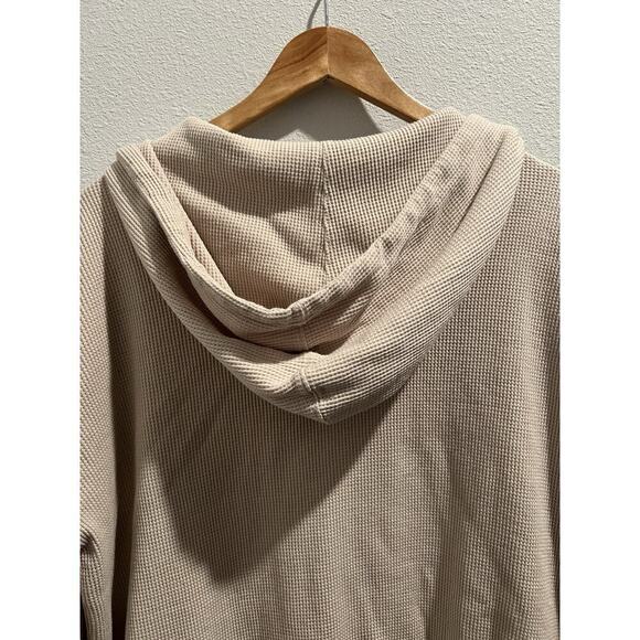 Princess Polly Oversized Waffle Knit Zip-Up Hoodie Beige Size 6 - Picture 6 of 6